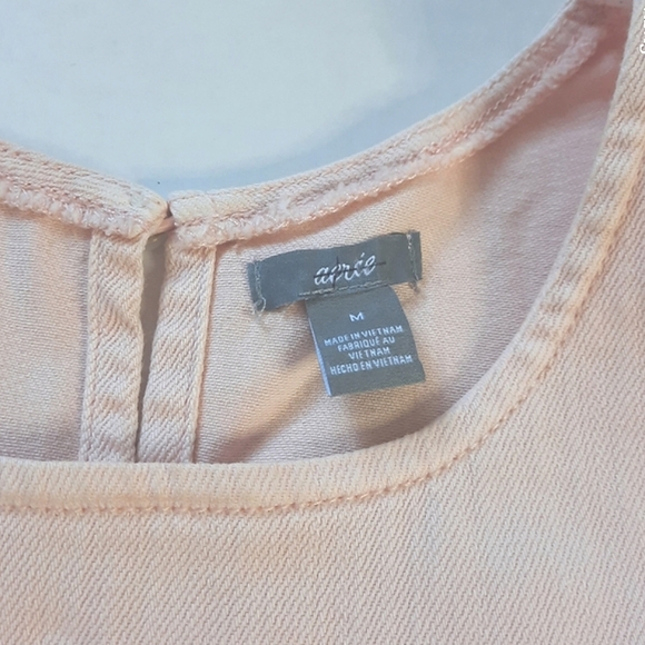 AERIE Light Pink Cotton Crop, Split-Back, A-Line Top - Picture 3 of 10